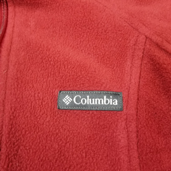 Columbia Jacket Womens Size M Red Full Zip Fleece Mock Neck Long Sleeve - Picture 4 of 10